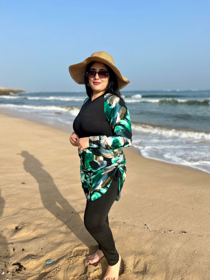 Burkini COMBINAISON VERT & NOIR